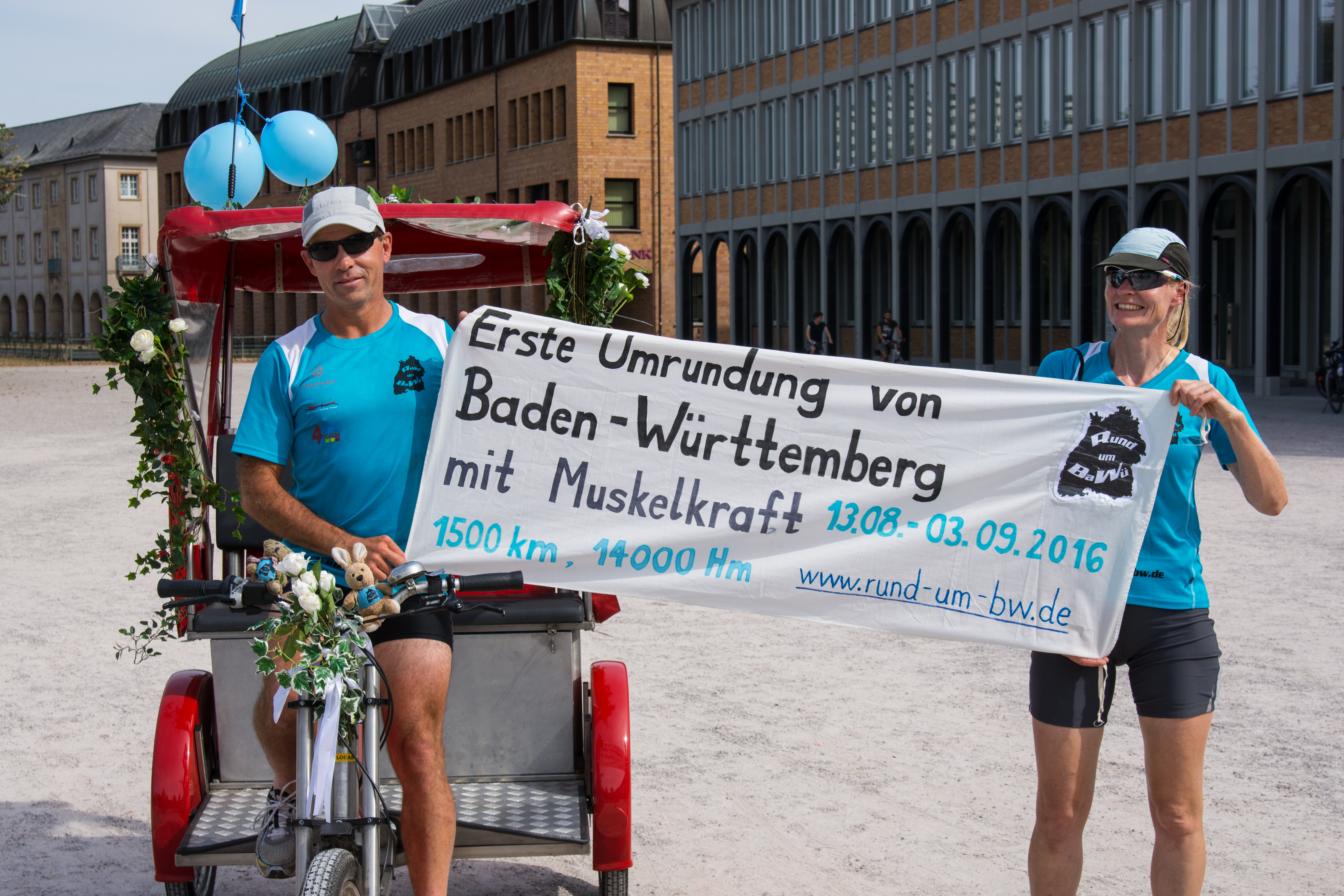 Umrundung Baden Württemberg 2016 - Mit Rikscha zumZiel